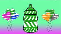Aprender los Colores y el Color del Corazón del Bebé Botellas de Páginas para Colorear