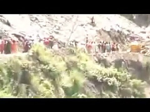 Landslides on the way to badrinath, hemkund,valley of flower