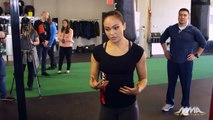 Michelle Waterson Demonstrates Variety of Kicking Techniques