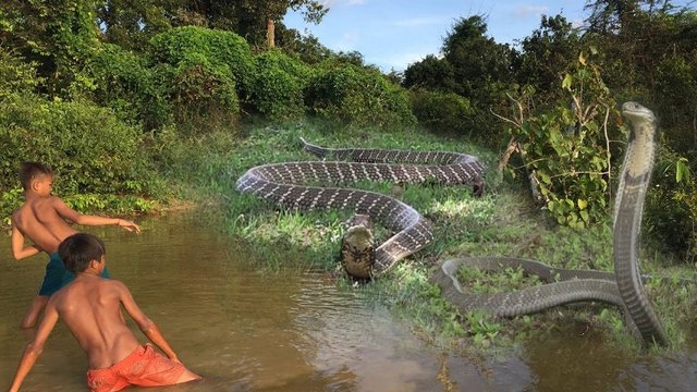 00:0212:08 Amazing Children Catch Water Snake Using The Bamboo Net Trap - How to Catch Water Snake in Cambodia