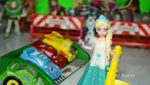 Disney Cars Riplash Racers Launchers With Frozen Elsa Flag Girl Toy Review