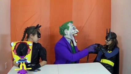 JOKER VS CATWOMAN VS BATGIRL Pie Face Challenge Superhero K