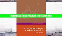 eBook Free An Introduction to Medical Statistics (Oxford Medical Publications) Free Online