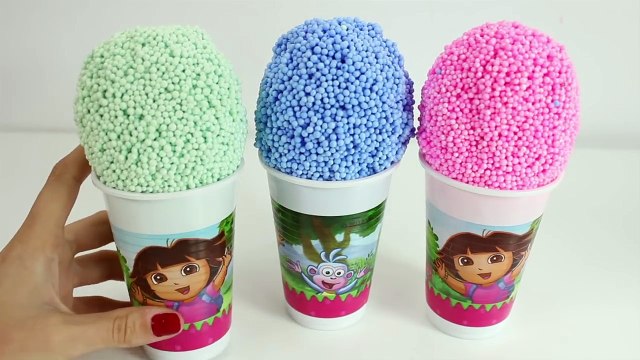 Dora the explorer Foam clay Surprise Eggs Ice Cream cups Disney Princess Angry birds Spongebob