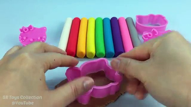 Fun Learning Colours Glitter Play Dough Hello Kitty & Miffy Rabbit Cookie Cutters creative