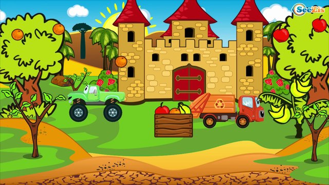 Monster Truck HIT Ball Kids Learning & The Tow Truck Cartoon for children 2D - Cars & Truck Stories