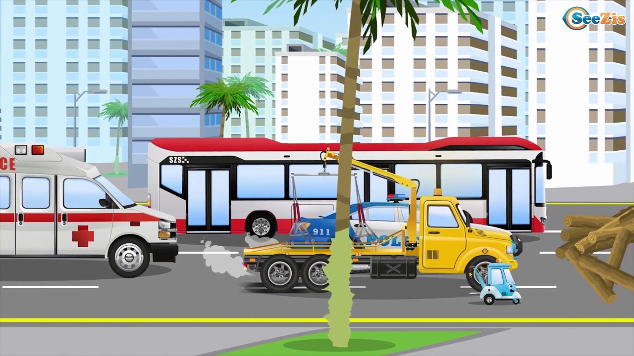 Dump truck & The Excavator Ambulance & Tow Truck Cartoons Video for kids World of Cars for children
