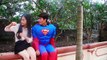 Superman Beautiful Girl Farting in Batman thief Spiderman Freeze Frozen Elsa Superhero fun