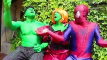 Real Hulk loses his Hair! Joker Fishing Pole prank w/ Spiderman & Lady Hulk! Superhero fun