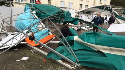 Le barnum VIP de l'Ujap détruit par la tempête