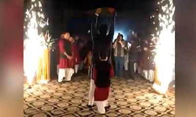 Pakistani Groom made a Wrestler Triple H style entry