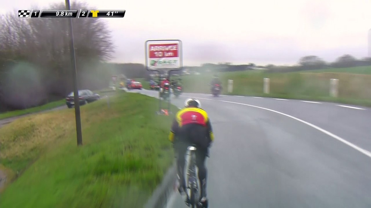 Gilbert à 10km de l'arrivée - Étape 2 (Rochefort-en-Yvelines / Amilly) - Paris-Nice 2017