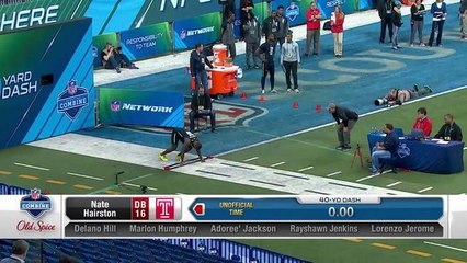 Nate Hairston runs an unofficial 4.53 40-yard dash