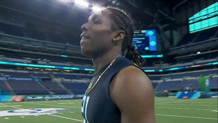 Adoree' Jackson runs an unofficial 40-yard dash