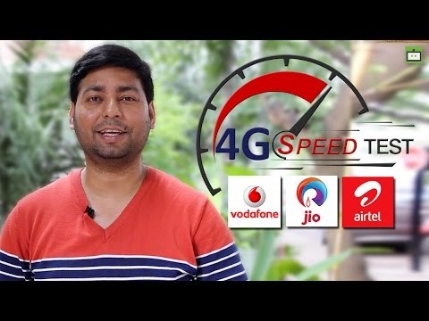 Reliance Jio 4G, Vodafone 4G, Airtel 4G Speed Test (Hindi)