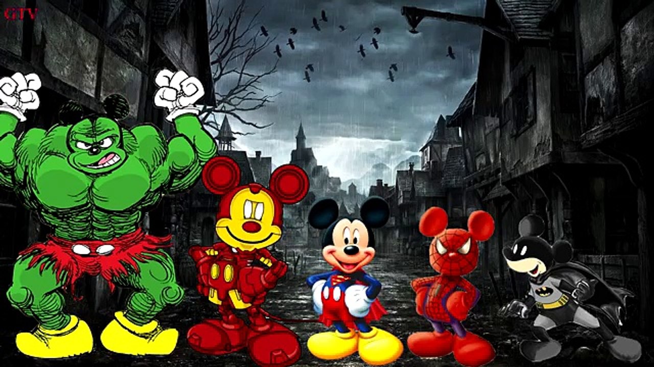 Ironman Mickey Mouse Spiderman Superman Spooky Adventure Finger Family Song!