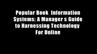 Popular Book  Information Systems: A Manager s Guide to Harnessing Technology  For Online