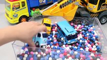 Играть doh точки пингвиненок Пороро самосвал Тайо маленький автобус игрушки 뽀로로 꼬마버스 타요 장난감 포크레인 Ютубе