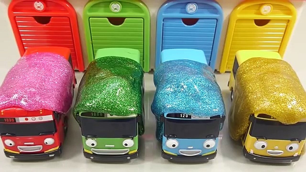 Tayo The Little Bus Toys Compilation English Learn Numbers Colors Glitter Slime YouTube