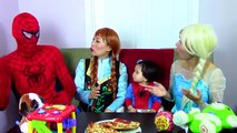 Spiderman, Elsa, Spider baby vs Gross Pizza & Joker Hotsauce Prank! Funny Superheroes in real lfie