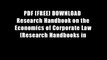 PDF [FREE] DOWNLOAD  Research Handbook on the Economics of Corporate Law (Research Handbooks in