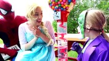 Frozen Elsa Turns Into Maleficent! w/ Spiderman, Joker, Little Joker Kid, Pink Spidergirl