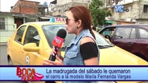 La madrugada del sábado le quemaron el carro a la modelo María Fernanda Vargas
