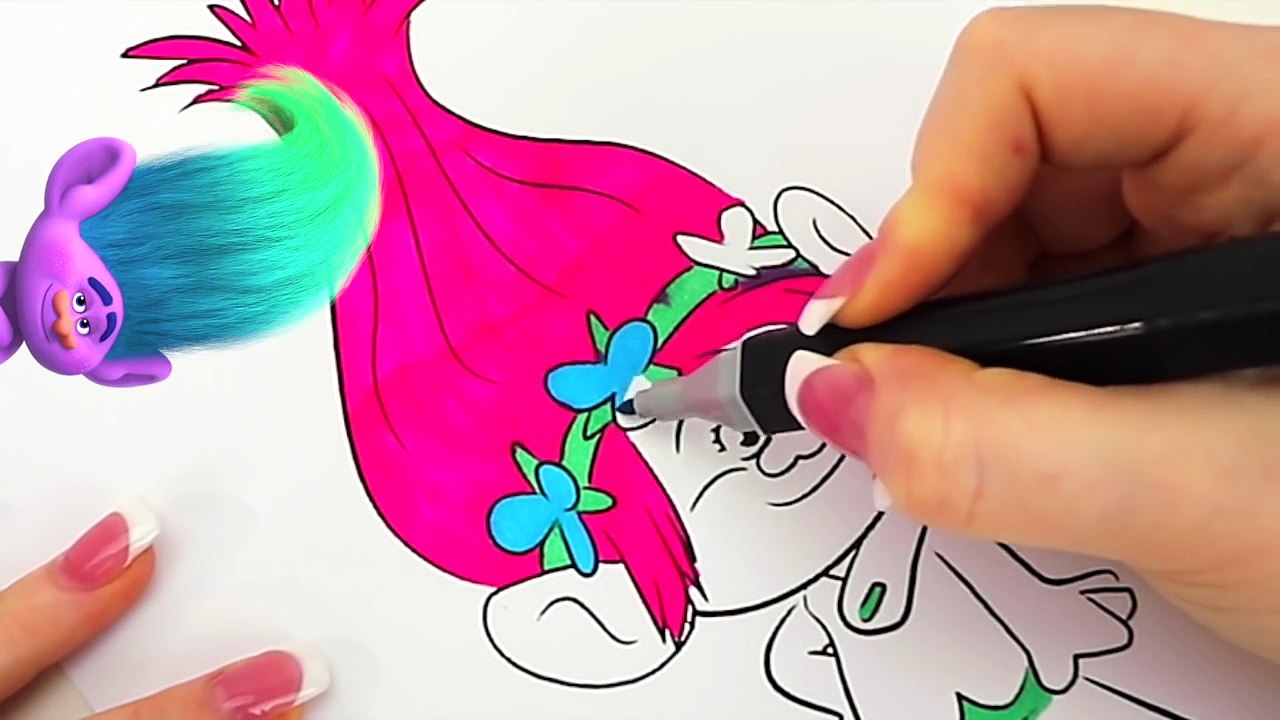 DREAMWORKS TROLLS COLORING BOOK REVERSE COLORING VIDEO FOR KIDS EPISODE 4 POPPY DJ SUKI COOPER-LlDQGNkf_tM
