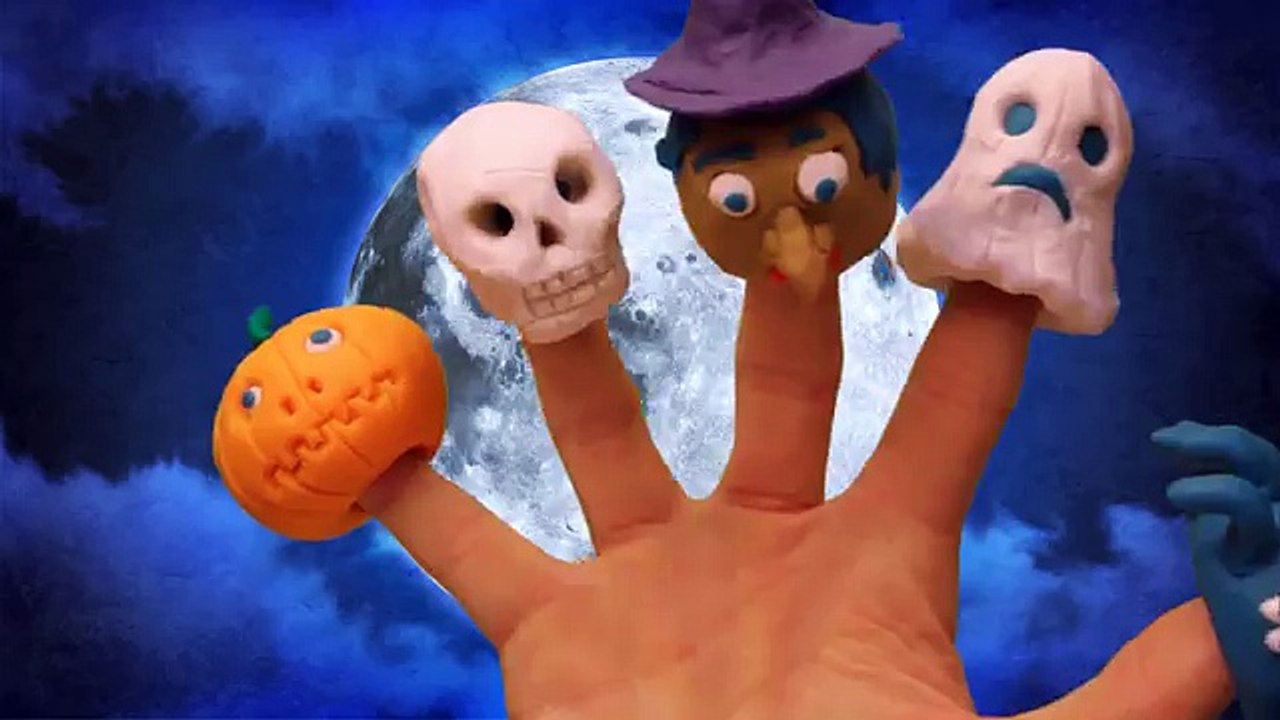 Play Doh Finger Family halloween Monster | Crazy Pumpkin Witch Spider Ghost Skeleton Nurse