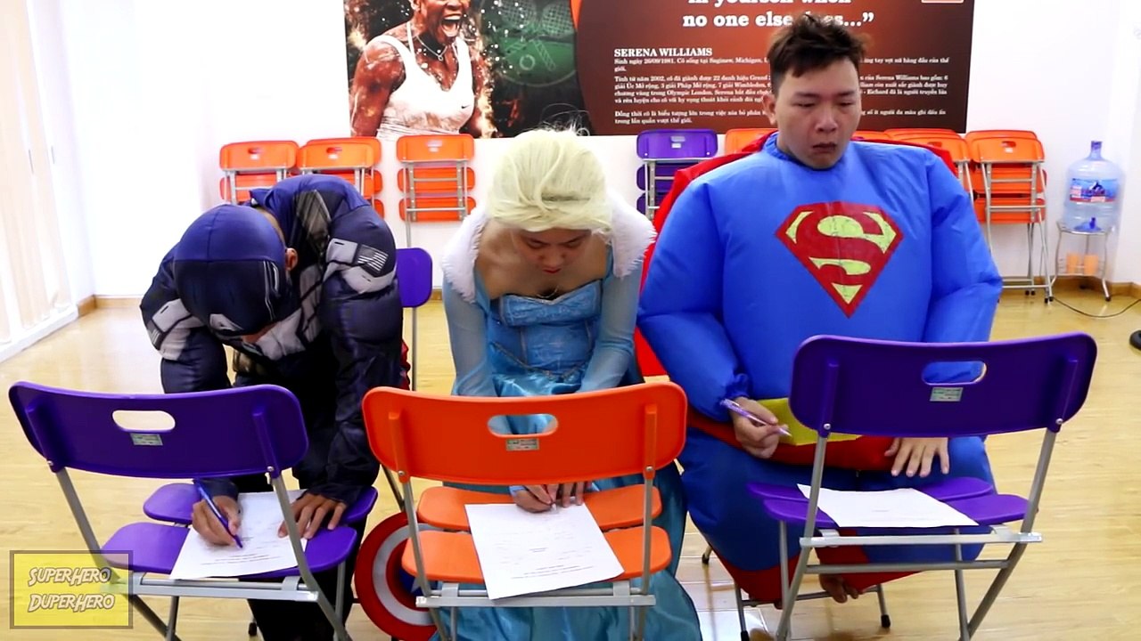 Fat Superman vs Elsa & Spiderman - DBZ Parody - Superman Kamehameha - In Real Life IRL Gok