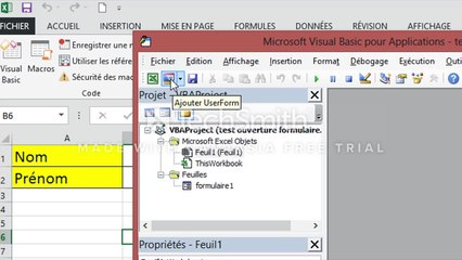 EXCEL : CREATION D'UN MOT DE PASSE USERFORM