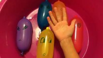 5 Eyes Color Wet Balloons | New Learn Colours Faces water balloon compilation Finger song Kids