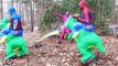 SPIDERGIRL DINO DANCE SPIDERMAN Dancing Fun Kids DINO DANCE T-Rex Superhero Fun in Real Life SHMIRL