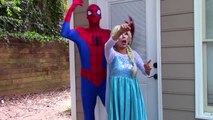 Frozen Elsa POOP PRANK! w/ Spiderman vs Bad Baby Joker Girl Balloons - Superheroes in Real