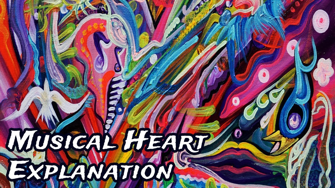 Musical Heart - Creative Abstraction of the Heart Exploding in Color and Expression! Artistic Painting for the Soul!