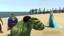 Hulk Superman IronMan Batman Frozen Elsa Spiderman and Captain America with Lightning McQu