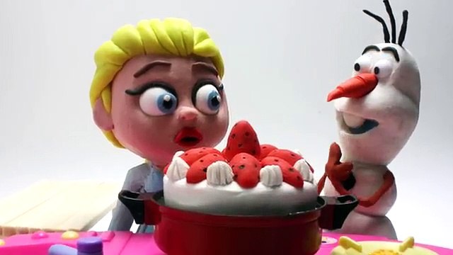 Elsa & Olaf Stop motion playdoh animation Frozen disney claymation video
