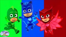 Aprender los Colores Disney Junior Jr PJ Máscaras de Gato Chico Gekko Owlette Huevo Sorpresa y Juguetes Collecto