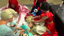 Princess Elena of Avalor sings to cute elsa baby with disney princesses in real life and s