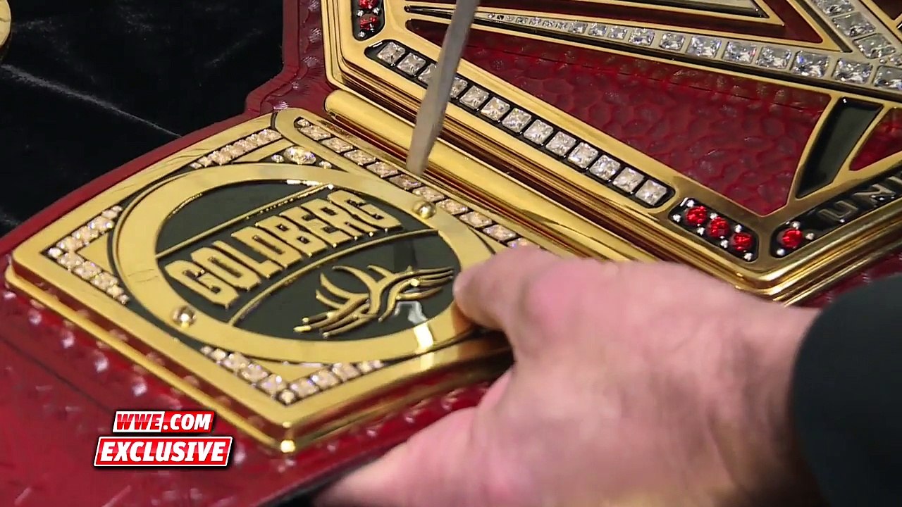 Goldberg's new Universal Championship gets custom plates  Raw Exclusive, March 6, 2017