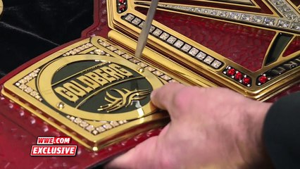 Goldberg's new Universal Championship gets custom plates  Raw Exclusive, March 6, 2017