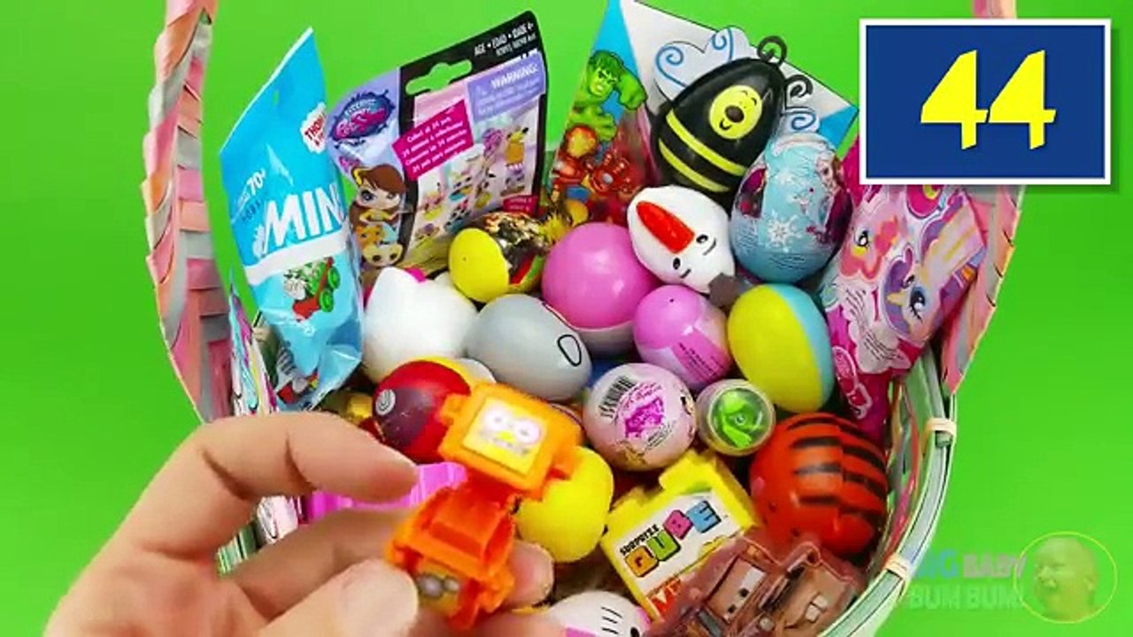 НОВЫЙ 102 Huge Surprise Egg Opening Spiderman Kinder Surprise Disney Cars Frozen Минни Микки Маус
