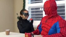 VENOM vs CATWOMAN vs SPIDERMAN Fruit Loops Breakfast Cereal Challenge Superhero Kids