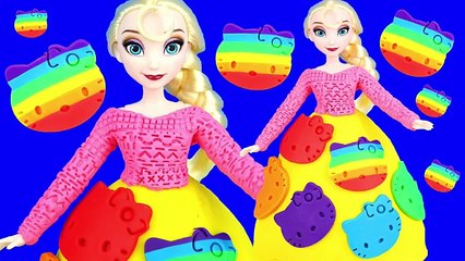 DIY Frozen Elsa Rainbow Butterfly Dress Play Doh Modelling Clay Disney Princess HowTo
