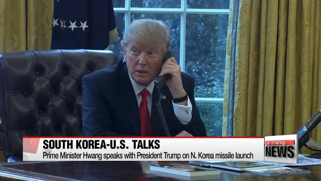 Prime Minister Hwang speaks with President Trump on N. Korea missile launch