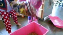 Bad Baby Twins - Kate & Lilly Food Fight in Real Life, Giant Cereal Bowl, Grocery Store Di