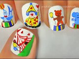 Carnival Circus Clown nail art - nail designs cute nail art