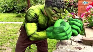 Funny Hulk Hand Movie! Superheroes in Real Life. Spiderman & Frozen Elsa w  Hulk & Pink Girl