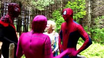 Spiderman Saves Elsa! w/ Pink Spidergirl, Joker, Catwoman, Venom & Superman! Superhero Fun