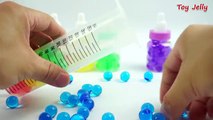How To Make Colors ORBEEZ! Giant Syringer Toy Jelly monster & Learn Colors With Slime Clay Syringers